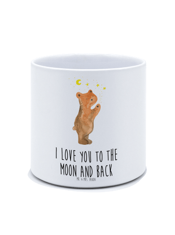 Mr. & Mrs. Panda Großer Pflanztopf Verliebter Bär mit Spruch in Weiß