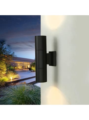 Licht-Erlebnisse Außen Wandlampe (B)12 x (H)25 cm in Schwarz