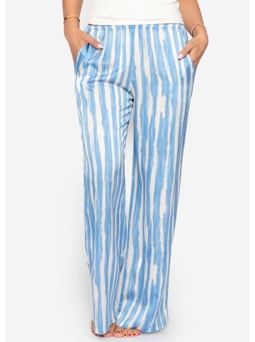 SASSYCLASSY Gestreifte Satinhose in Blau