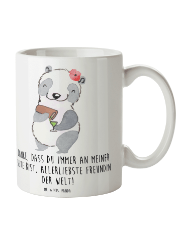 Mr. & Mrs. Panda Kaffeebecher Beste Freundin mit Spruch in Weiß