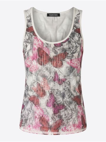 KOROSHI Damen-Tanktop mit Linsenbedruckung in Fucsia / fuchsia