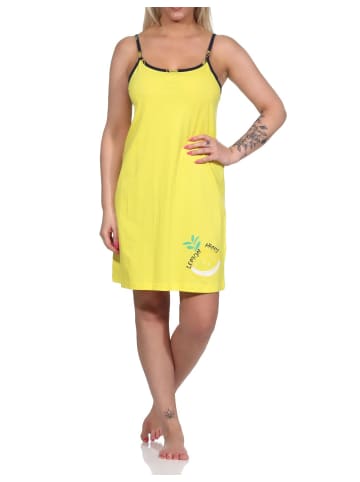 NORMANN Spaghetti Nachthemd Zitronen - 73398 in marine