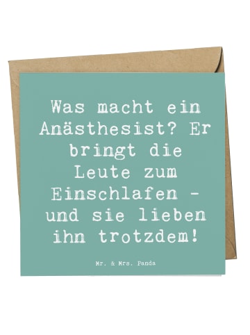 Mr. & Mrs. Panda Deluxe Karte Spruch Anästhesist Schlafprofi mit... in Meeresbrise