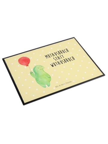 Mr. & Mrs. Panda Schreibunterlage Schildkröte Luftballon mit Spruch in Gelb Pastell