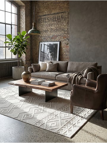 KADIMA DESIGN Teppich Kurzflor Geometrisch pflegeleicht Wohnzimmer Schlafzimmer Flur in Creme