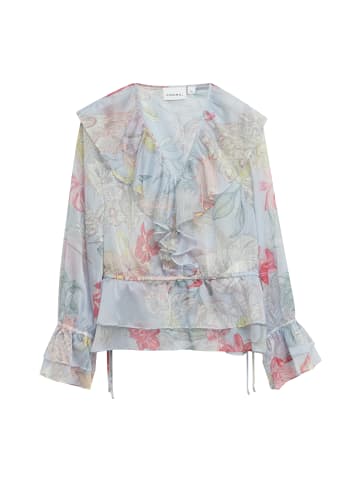 comma Bluse in hellblau mehrfarbig