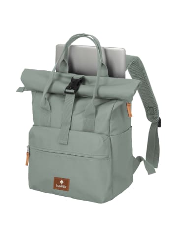 travelite Basics Short Handle - Rolltop Rucksack 46 cm erw. (black) in mint