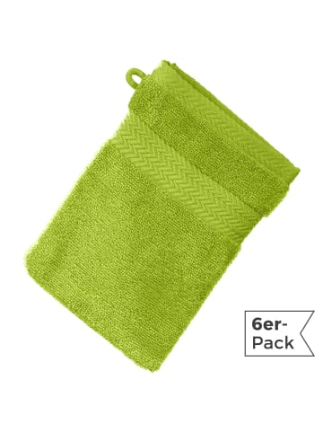 Erwin Müller Frottier Waschhandschuh 6er-Pack Friedrichshafen in apfelgrün