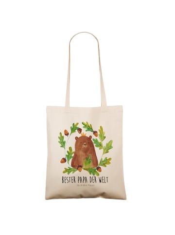 Mr. & Mrs. Panda Shopping Tasche Bär König mit Spruch in Creme
