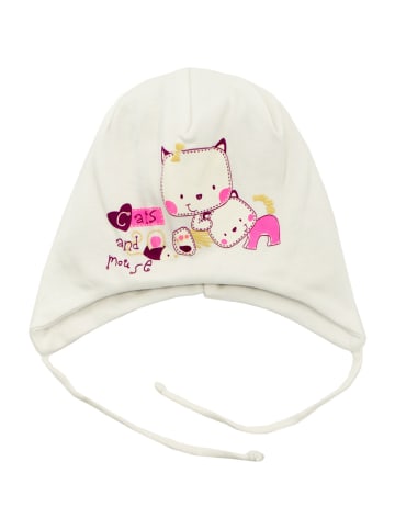 Aliap Babymütze Katze in weiss