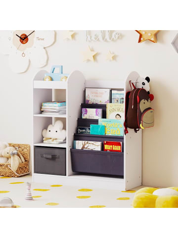 COSTWAY Bücherregal Kinder mit Spiegel 87,5 x 30 x 90 cm in Weiß