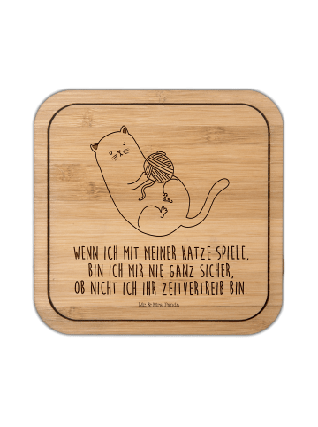 Mr. & Mrs. Panda gläseruntersetzer Katze Wolle mit Spruch in Transparent