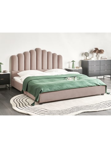 Beliani Doppelbett VINCENNES in Beige/Schwarz - (W) 185 x (H) 124 x (L) 213 cm