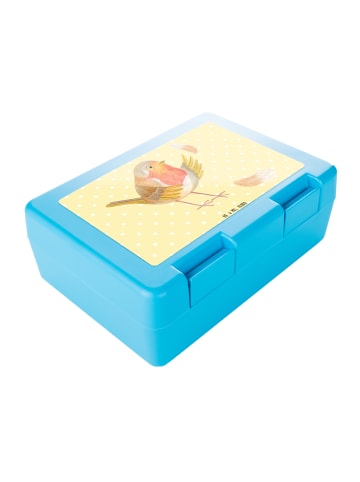Mr. & Mrs. Panda Snackbox Rotkehlchen Federn ohne Spruch in Gelb Pastell