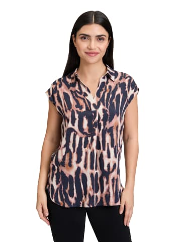 Betty Barclay Satin-Bluse mit Kragen in Dark Blue/Rosé