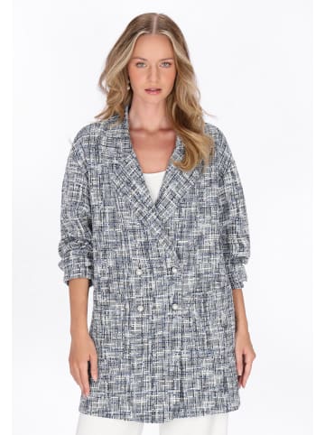 DreiMaster Women Coat in navy multicolor