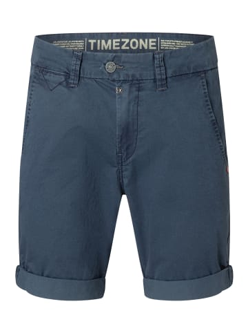 Timezone Feine Chino Shorts mit umgeschlagenem Saum in Blau