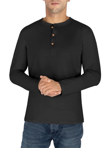 normani Herren Langarm Shirt aus Bio-Baumwolle Neuville in Schwarz