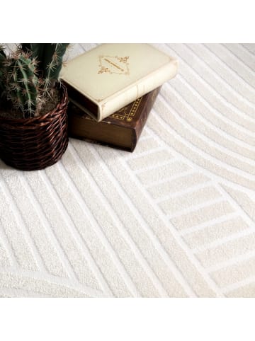 KADIMA DESIGN Teppich Kurzflor Unifarben Wohnzimmer in Creme