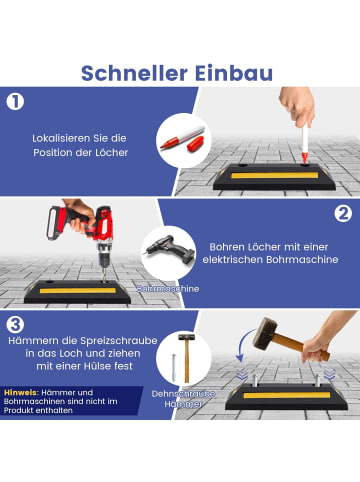 COSTWAY Radstopper 2er Set in Schwarz