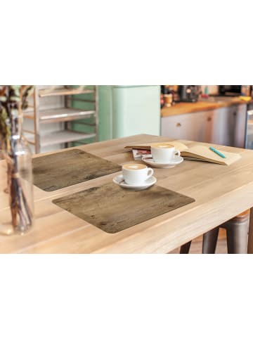 OnlyWow Platzset - Tischset (6-teilig) Trüffeleichefarben, abwaschbar
