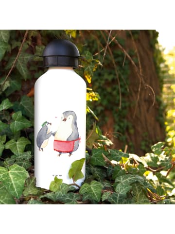 Mr. & Mrs. Panda Trinkflasche Pinguin mit Kind ohne Spruch in Weiß