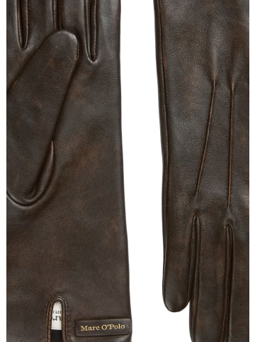 Marc O'Polo Leder-Fingerhandschuhe in dark coffee