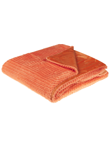 Beliani Kuscheldecke BJAS in Orange - (W) 200 x (H) 1 x (L) 220 cm