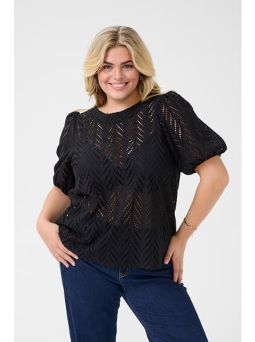 KAFFE curve Kurzarm-Bluse KCmasia Regular fit in Black Deep
