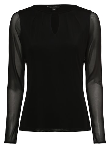 comma Langarmshirt in schwarz