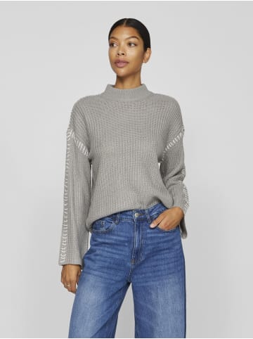 Vila Strickpullover in Light Grey Melange