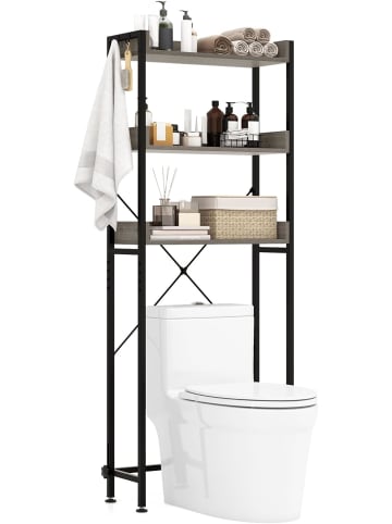 COSTWAY Toilettenregal 3-stufig in Grau