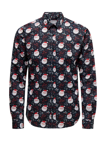 Only&Sons Hemd 'ONSALF XMAS' in dunkelblau