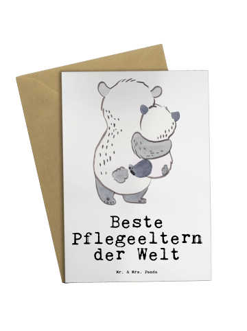 Mr. & Mrs. Panda Grußkarte Panda Beste Pflegeeltern der Welt mit... in Weiß