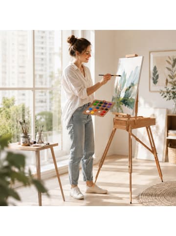 Staffelei in Natur - (B)70 x (H)180 x (T)93 cm