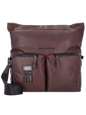 Piquadro Harper Umhängetasche Leder 34 cm Laptopfach in dark brown