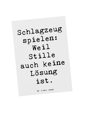 Mr. & Mrs. Panda Postkarte Spruch Schlagzeug Magie mit Spruch in Weiß