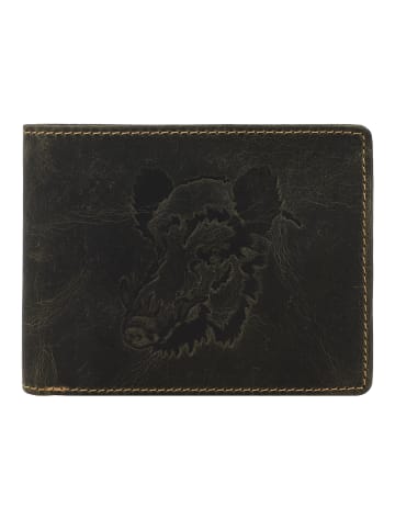 Greenburry Vintage Geldbörse Leder 12.5 cm in olive