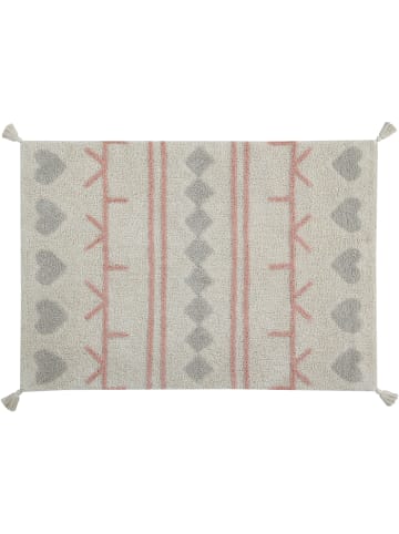 Happy Decor Kids Teppich "Berber Hearts" in Beige/Grau - 100 x 150  cm