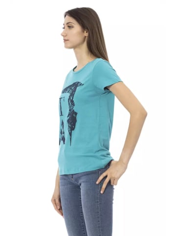 Trussardi Action Mehrfarbig Hell Blau Baumwolle Damen T-Shirt