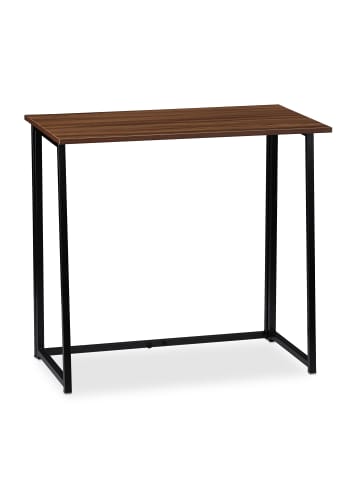 relaxdays Schreibtisch in Braun/Schwarz - (B)80 x (H)74,5 x (T)45 cm