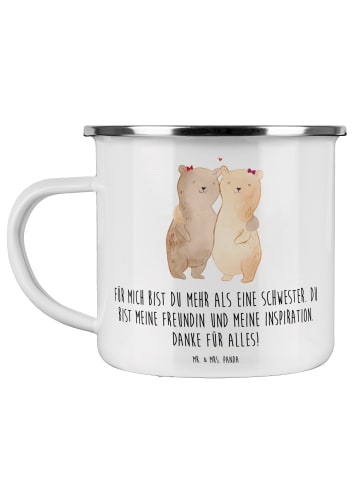 Mr. & Mrs. Panda becher emaille Meine Schwester mit Spruch in Weiß
