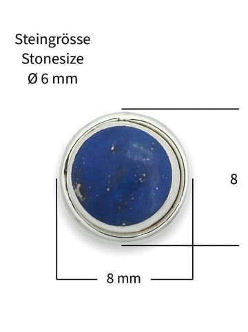 mantraroma 925er Silber - Ohrstecker (L) 8 x (B) 8 mm mit Lapis Lazuli