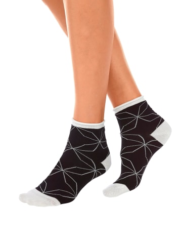 H.I.S Kurzsocken in schwarz-weiß-gemustert