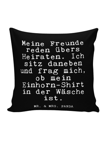 Mr. & Mrs. Panda Kissen 40x40 Meine Freunde reden übers... mit S... in Schwarz