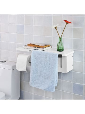SoBuy Toilettenpapierhalter in Weiß - (B)50 x (H)17 x (T)18cm