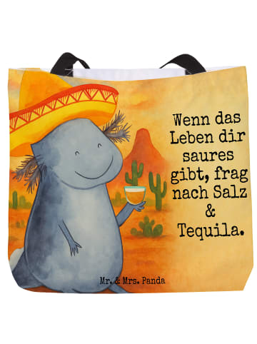 Mr. & Mrs. Panda Tote Bag Axolotl Tequila Design mit Spruch in Weiß