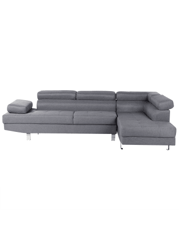 Beliani Ecksofa NORREA in Grau/Silber - (W) 262 x (H) 85 x (L) 169 cm