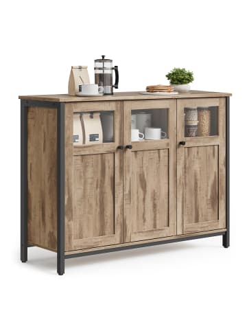 VASAGLE Küchenschrank Daxton in Kamelbraun-Schwarz - (B)100 x (H)75 x (T)35 cm