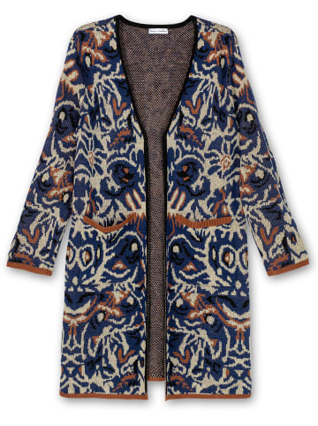 sheego by Joe Browns Longstrickjacke in nachtblau-gemustert